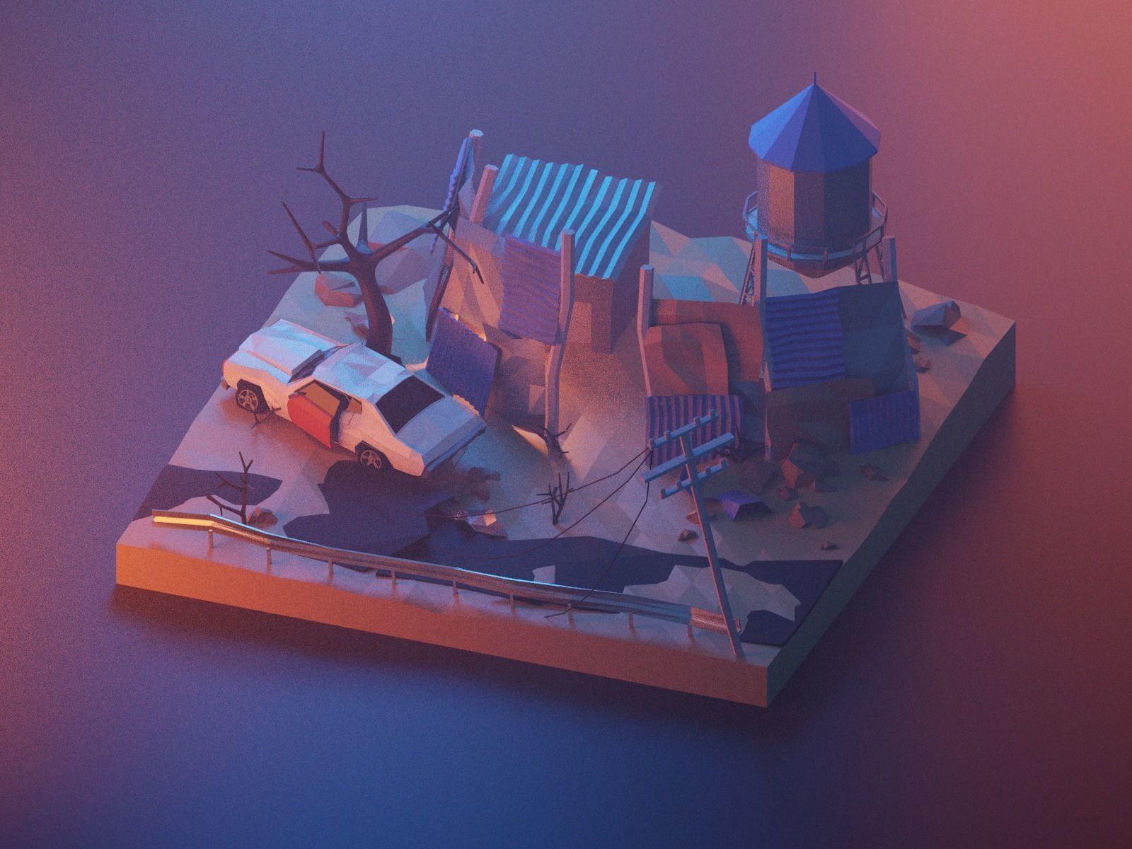 Cartoon Fallout 3D model_5