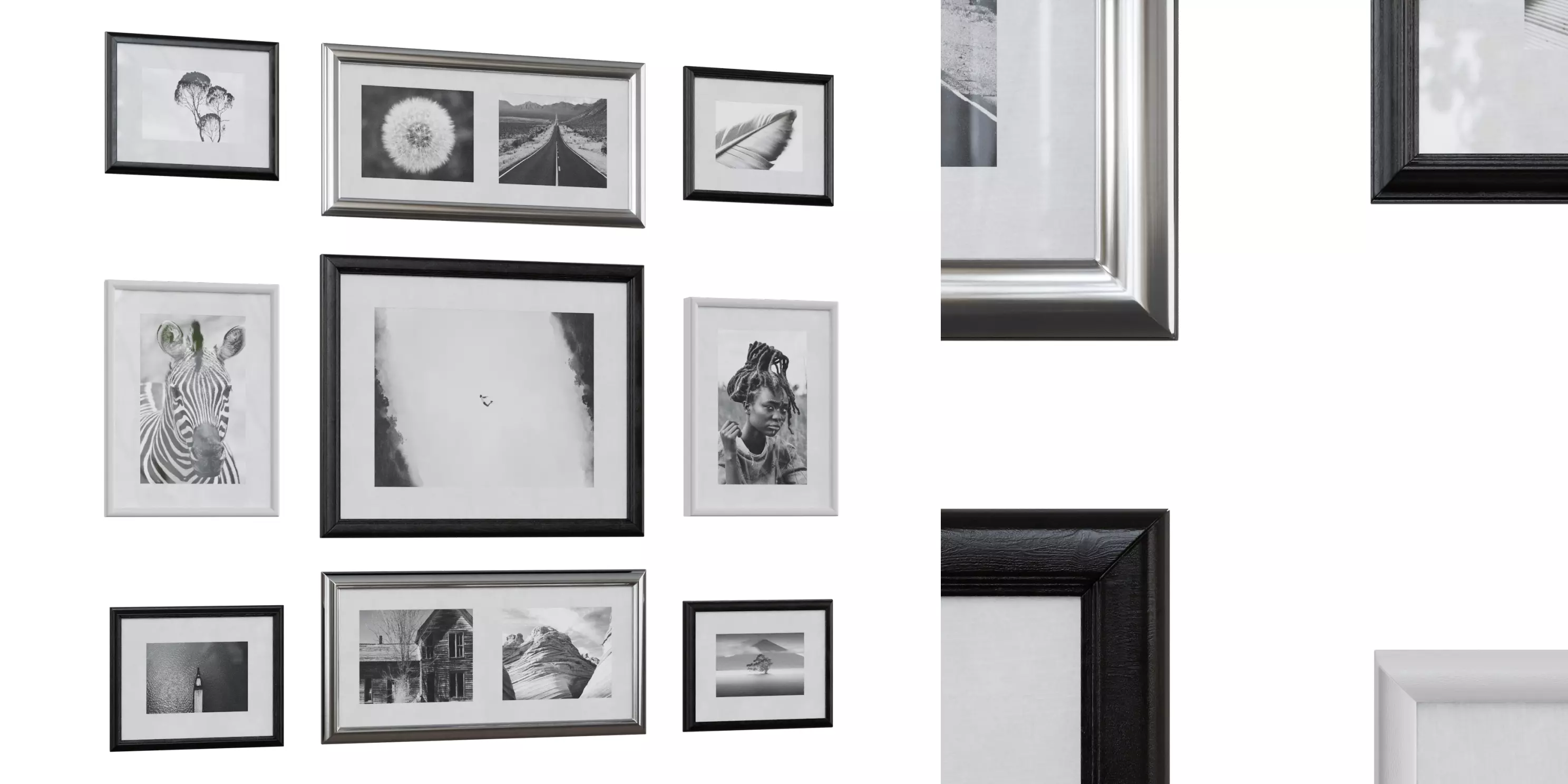 Mixed Picture Frames 01 Free low-poly 3D model_0