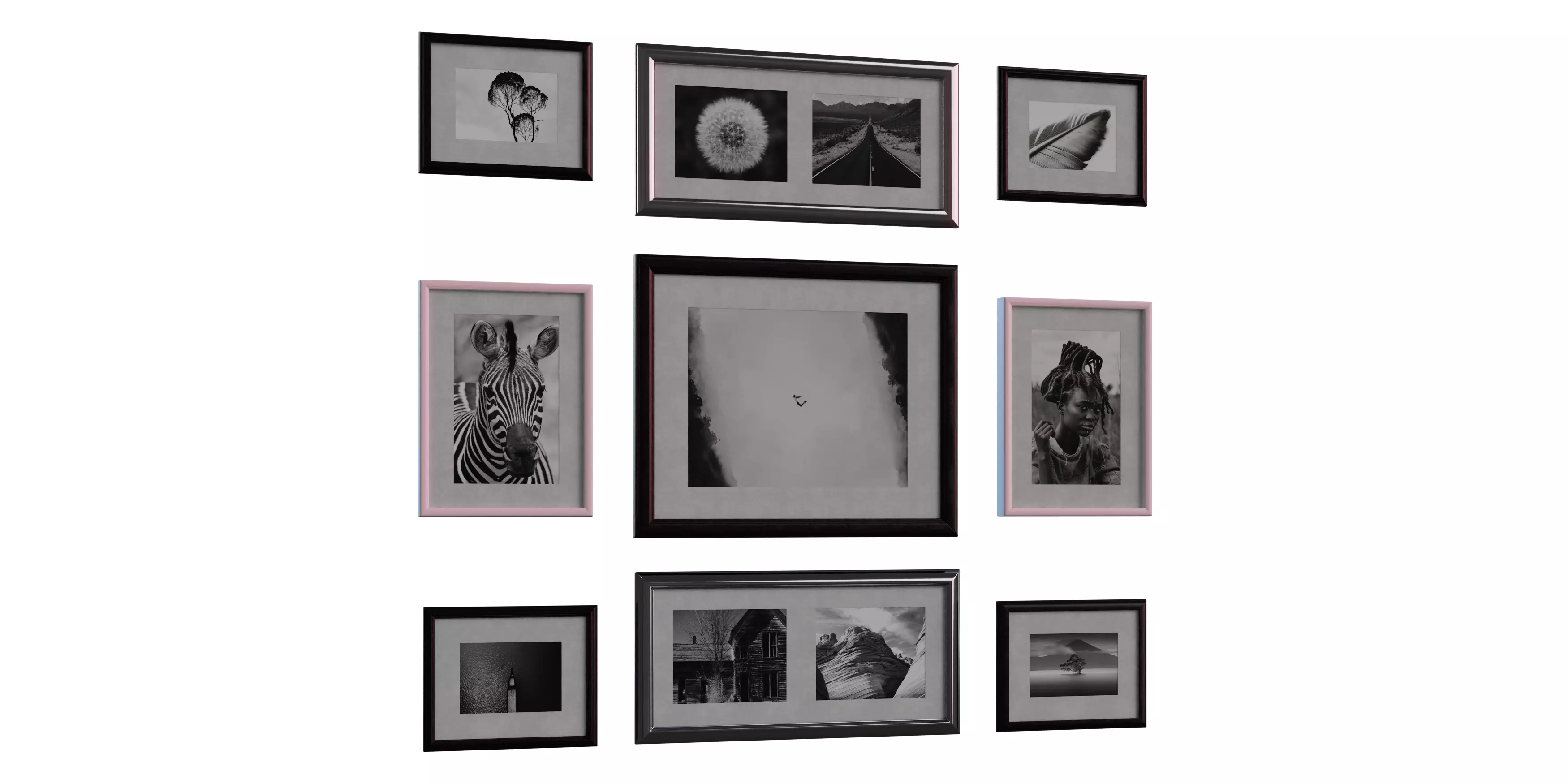 Mixed Picture Frames 01 Free low-poly 3D model_1