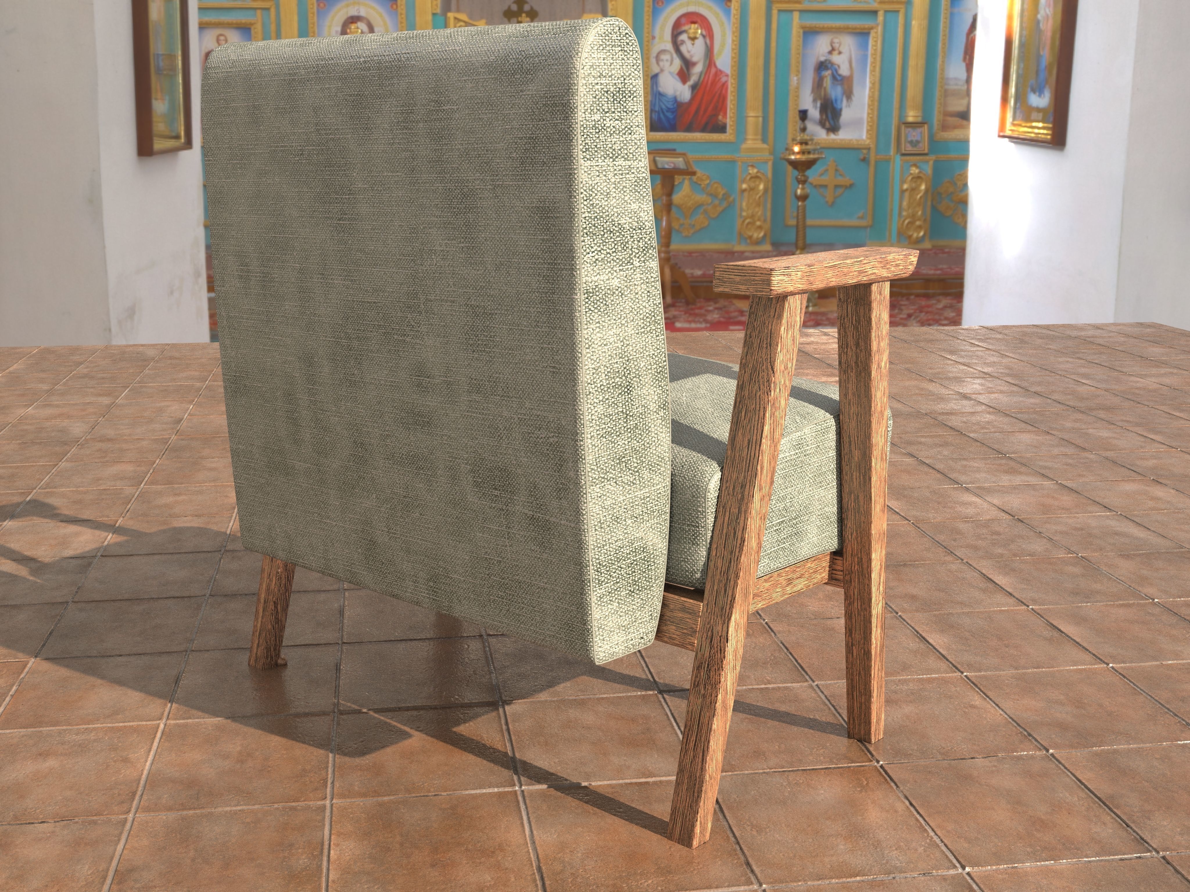 Chair Low-poly 3D model_8