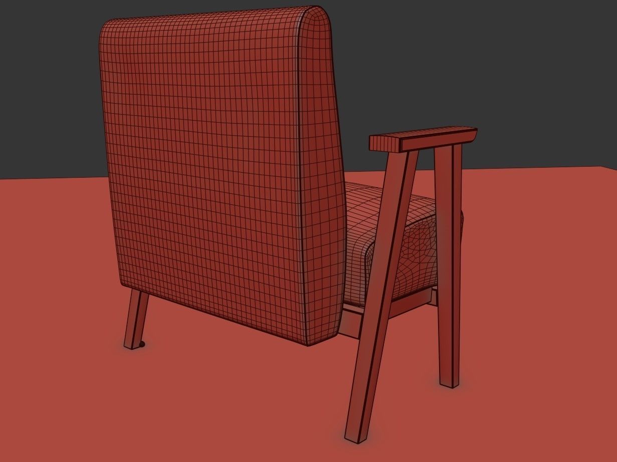 Chair Low-poly 3D model_9