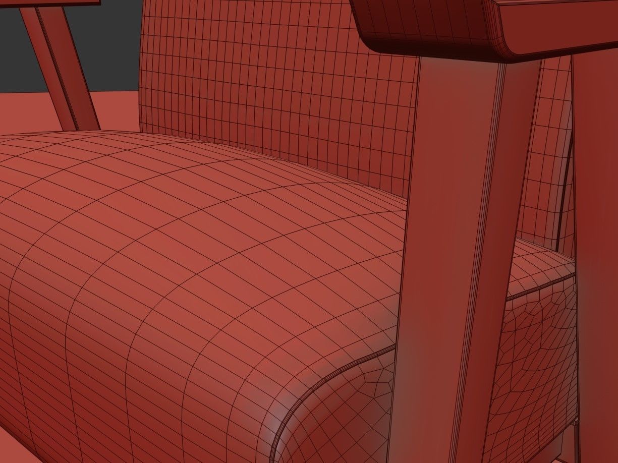 Chair Low-poly 3D model_5