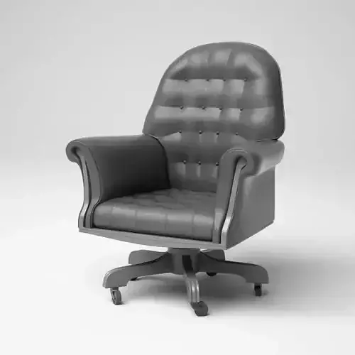 Black Cushioned Arm Chair 3D model