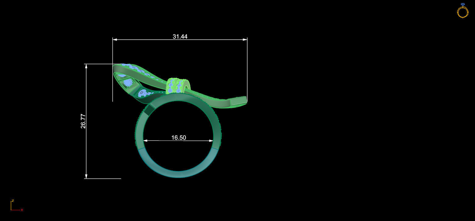 decollete  ring 3D print model_10