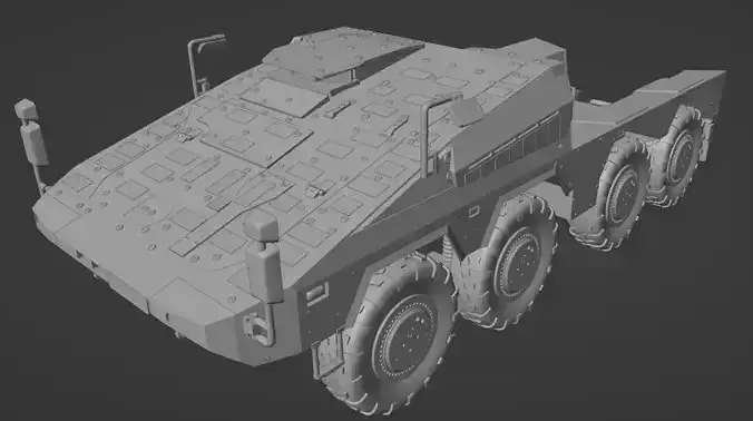 Scalable Boxer armored fighting vehicle without modules 3D print model