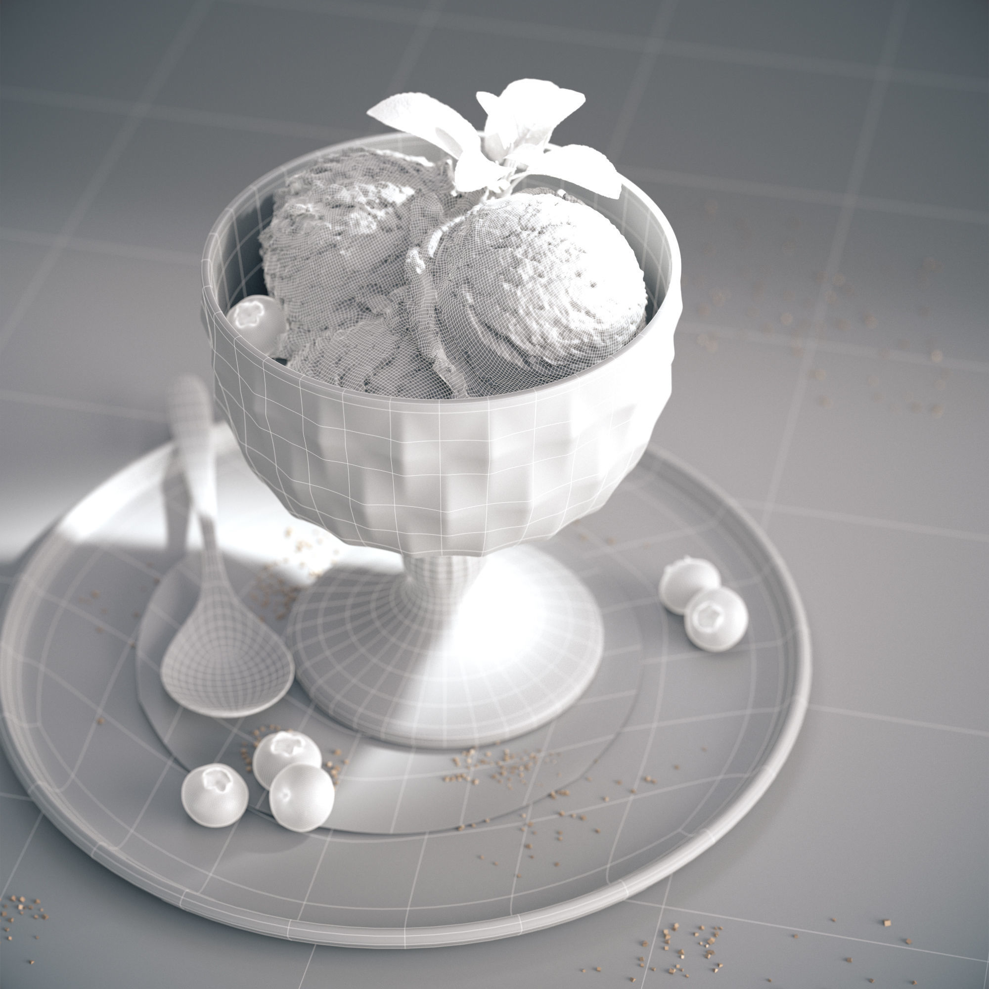 Ice Cream - Bowl 3D model_5