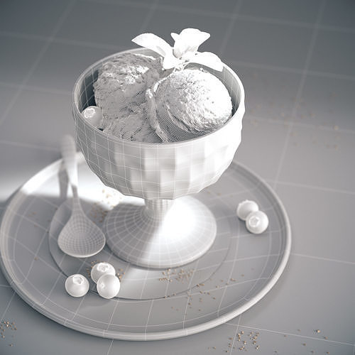 Ice Cream - Bowl 3D model 6
