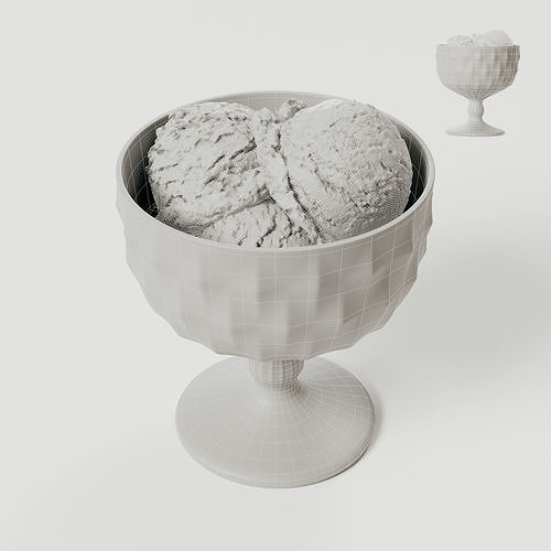 Ice Cream - Bowl 3D model 2
