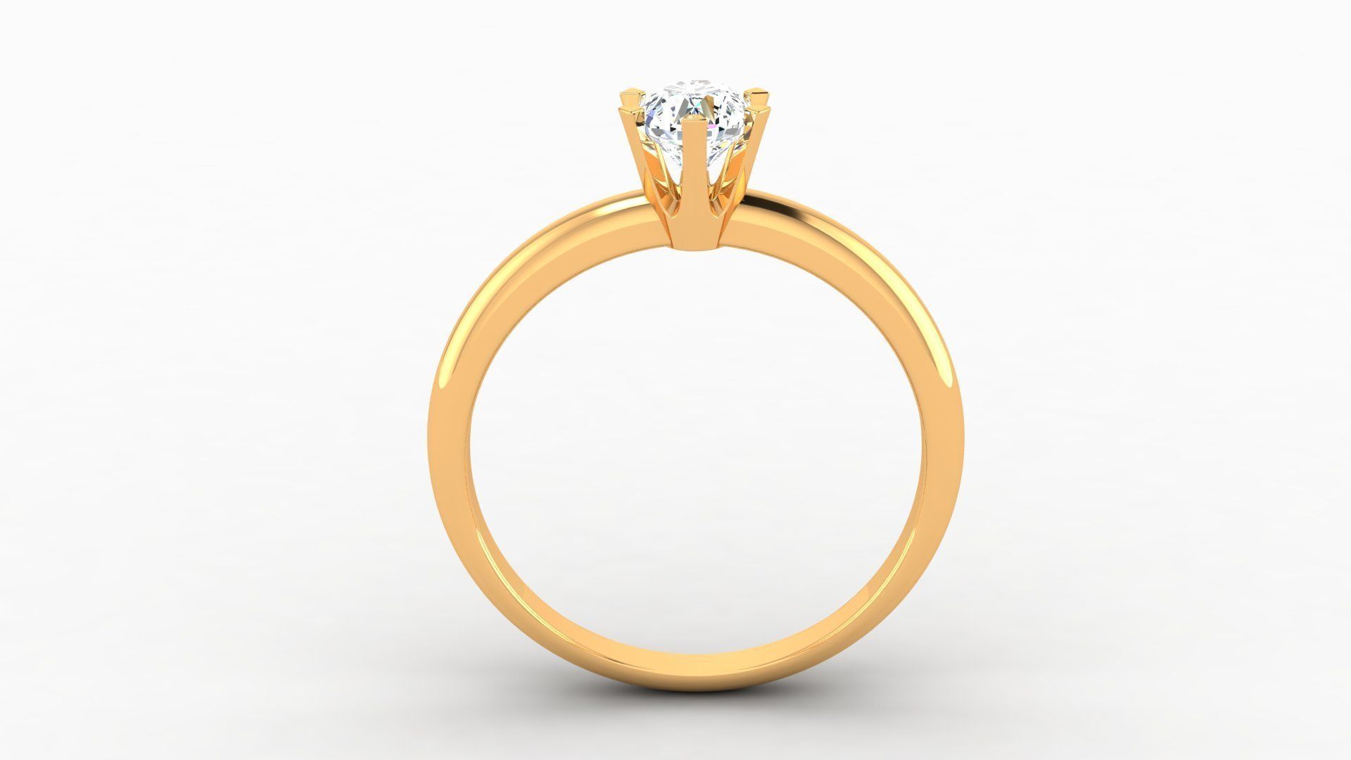 Diamond Solitaire Ring 3D print model_2