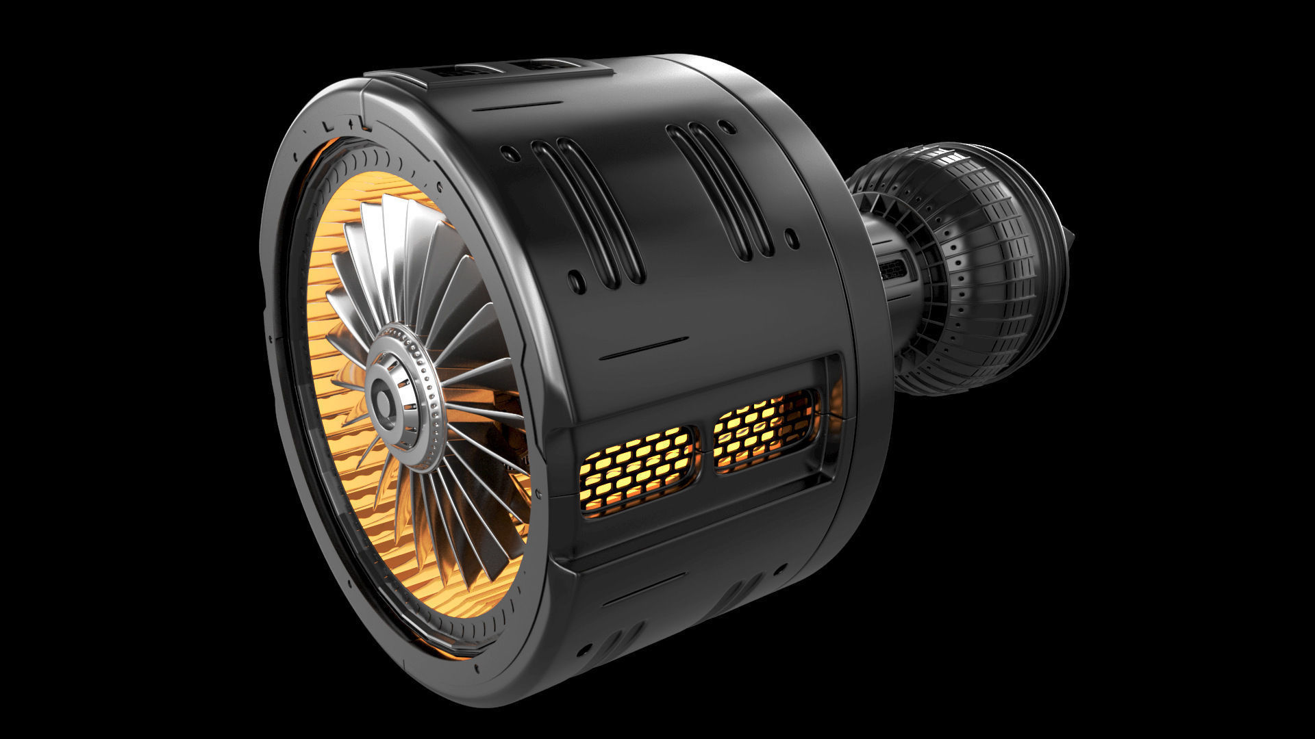 DC machine range hood engine 3D model_1