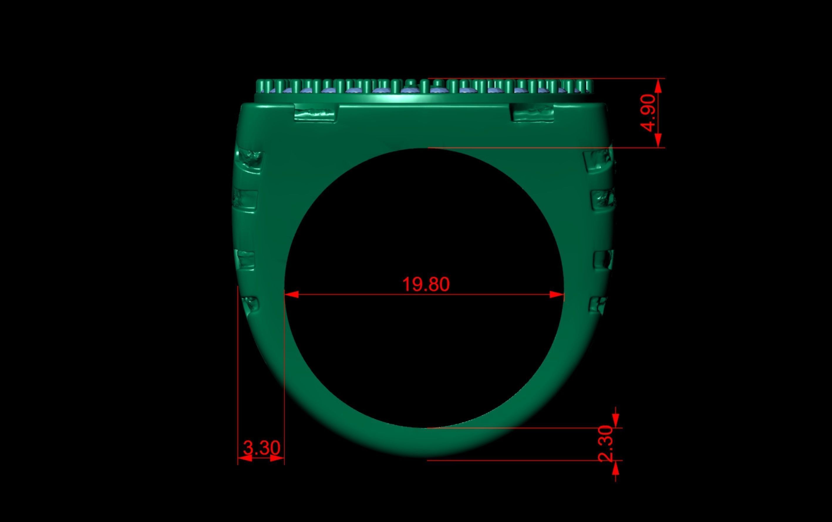 Wings of Victory Gold Coin Nugget Ring 3D print model_7