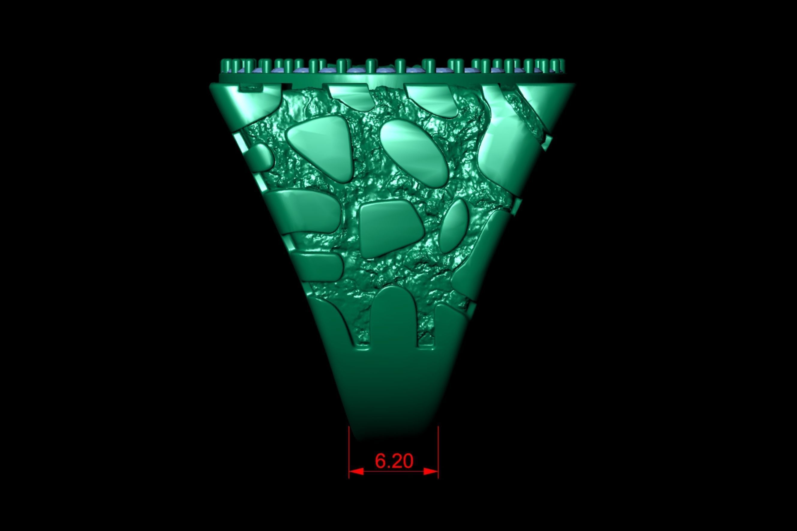 Wings of Victory Gold Coin Nugget Ring 3D print model_9