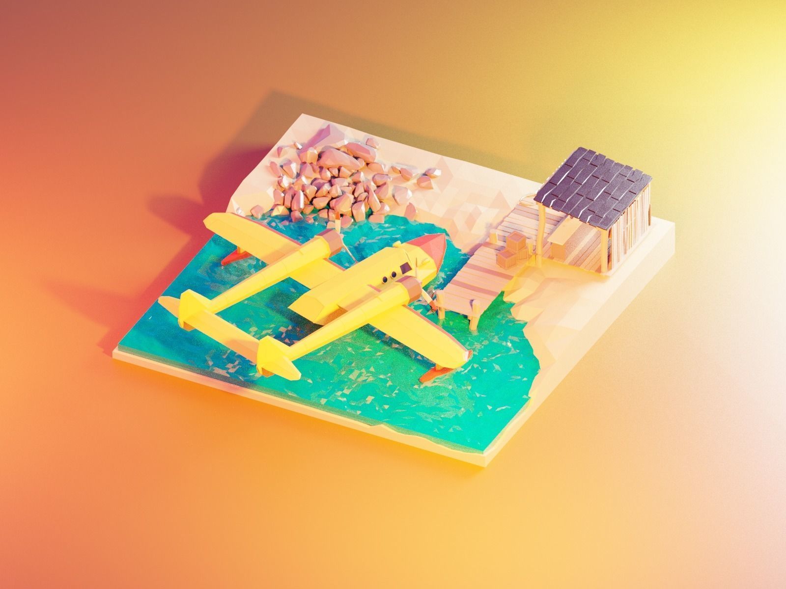 Cartoon talespin scene 3D model_12