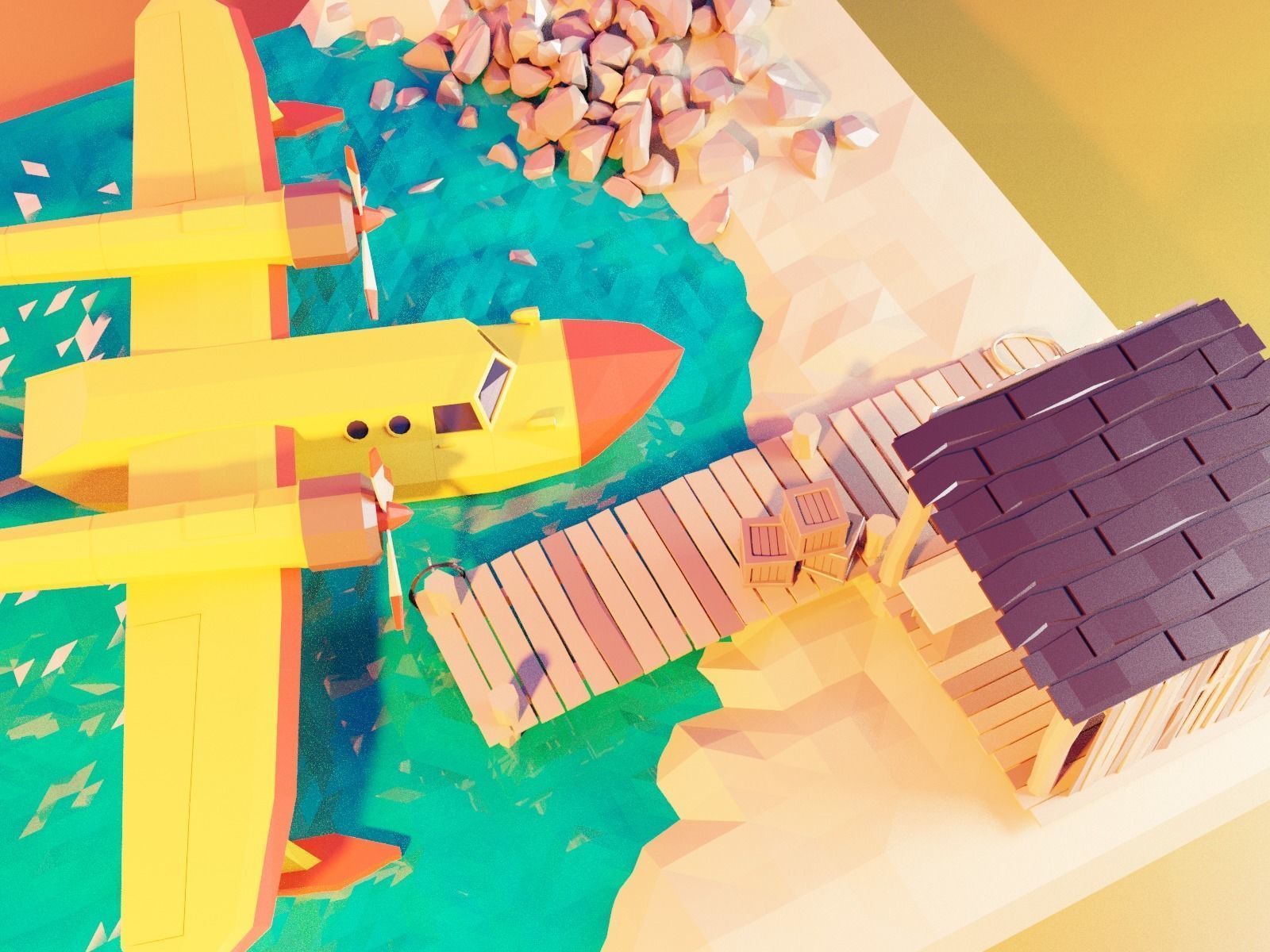 Cartoon talespin scene 3D model_25