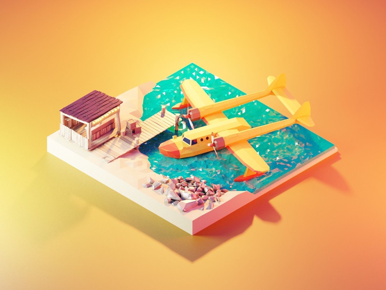 Cartoon talespin scene 3D model_21