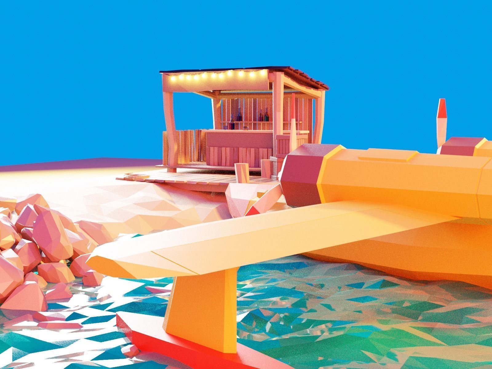 Cartoon talespin scene 3D model_23