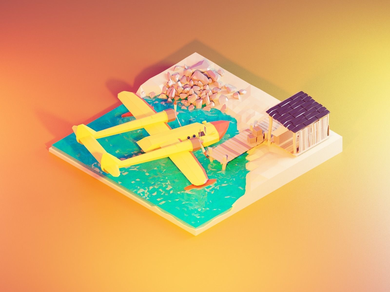 Cartoon talespin scene 3D model_11