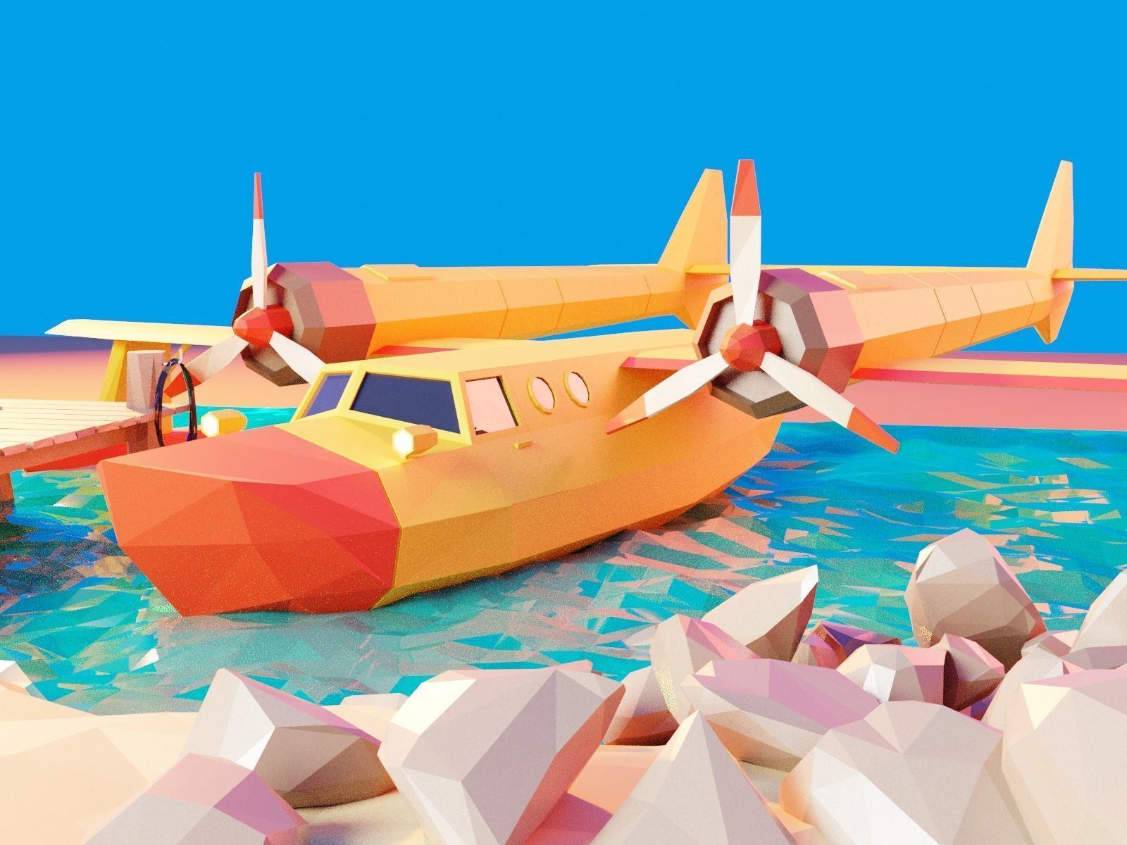 Cartoon talespin scene 3D model_22