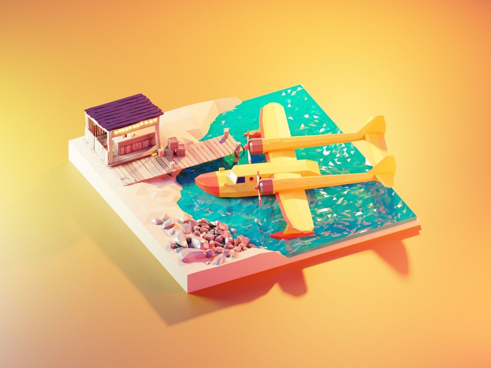 Cartoon talespin scene 3D model_20