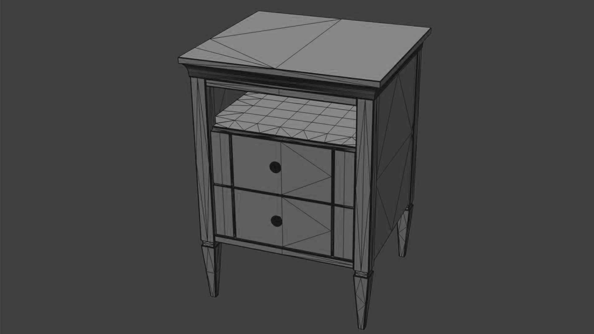 Bedroom set bookcase with two doors 3D Model Collection_71