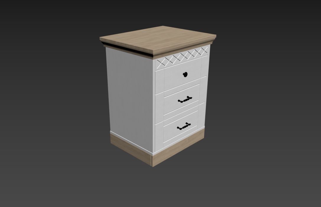 Bedroom set bookcase with two doors 3D Model Collection_45