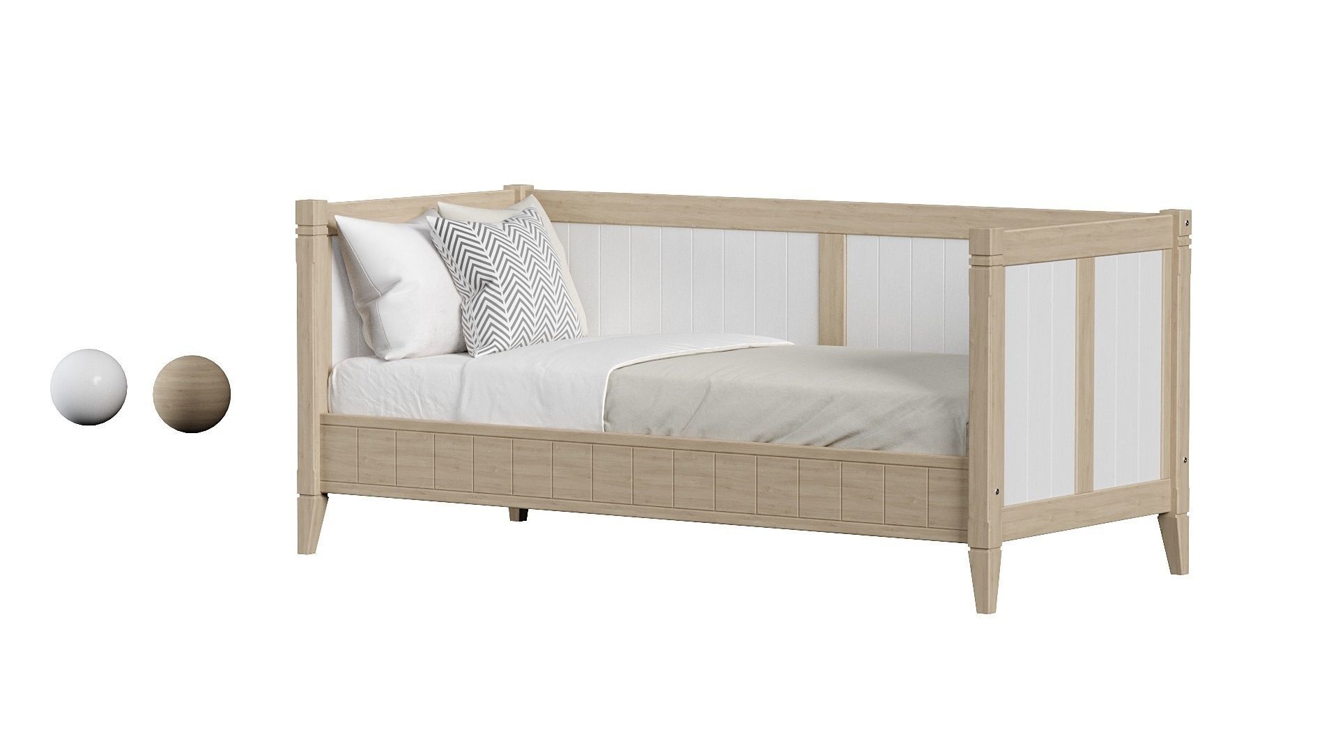 Bedroom set bookcase with two doors 3D Model Collection_10