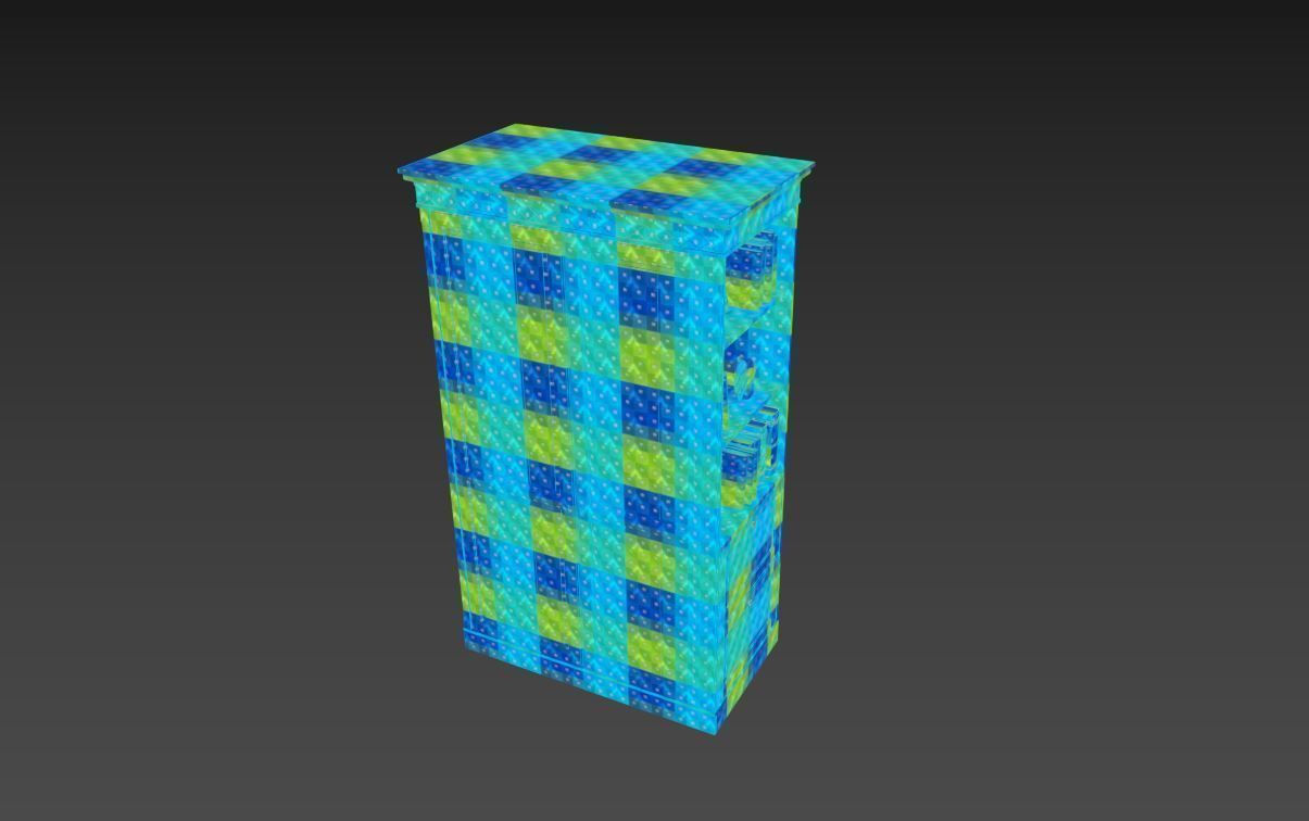 Bedroom set bookcase with two doors 3D Model Collection_69