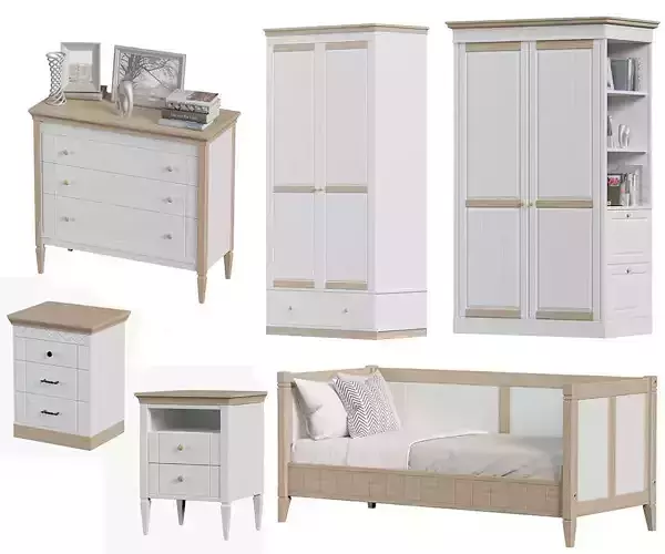 Bedroom set bookcase with two doors