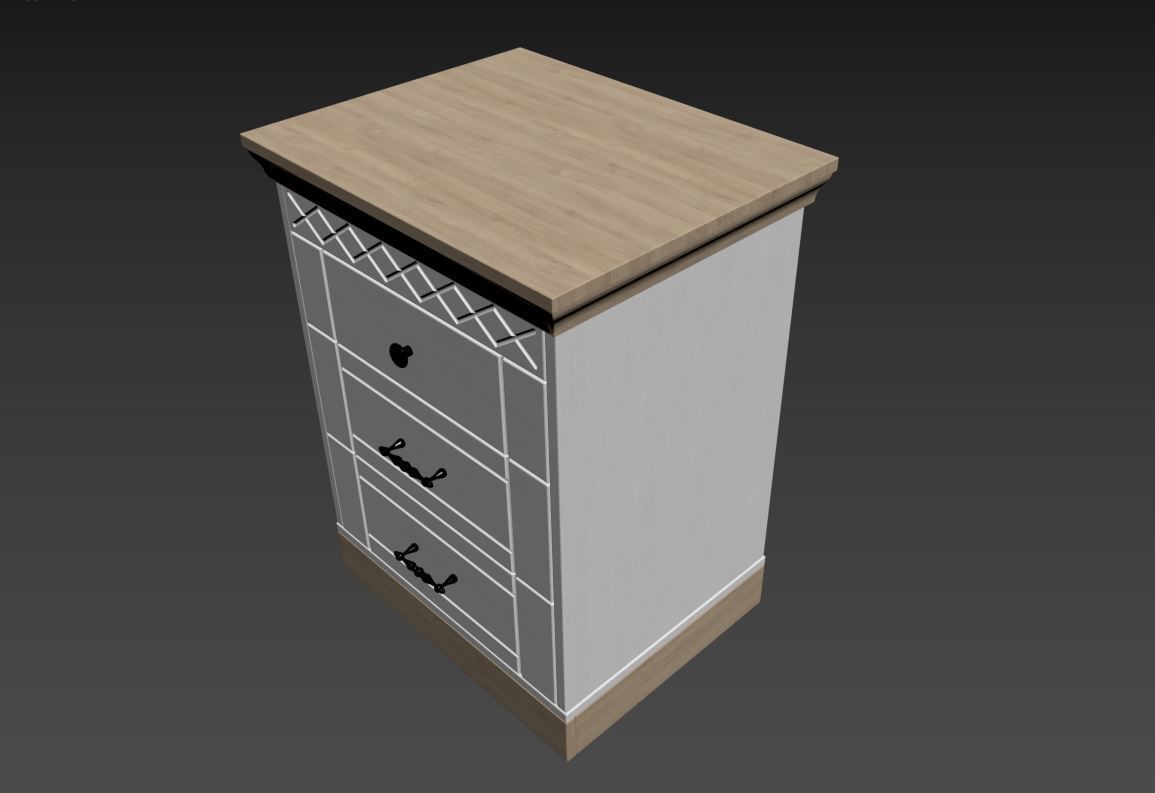 Bedroom set bookcase with two doors 3D Model Collection_60