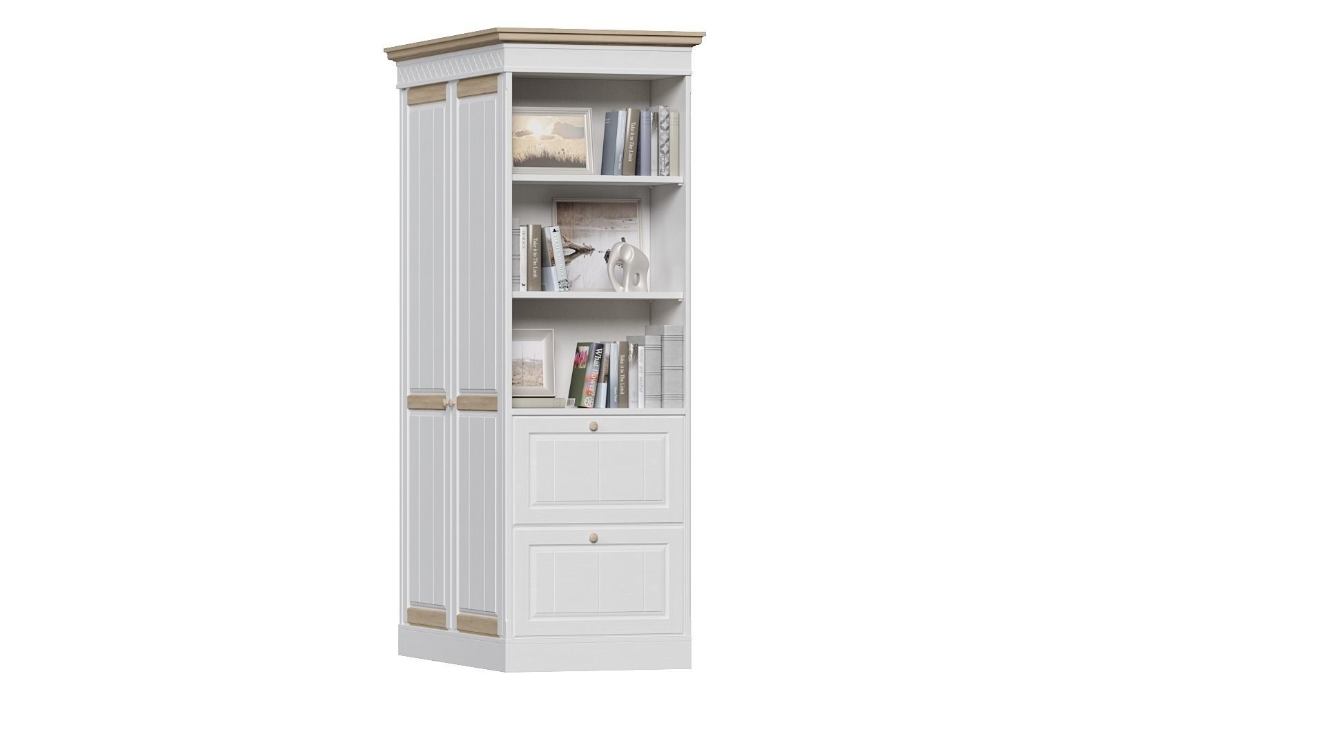 Bedroom set bookcase with two doors 3D Model Collection_17