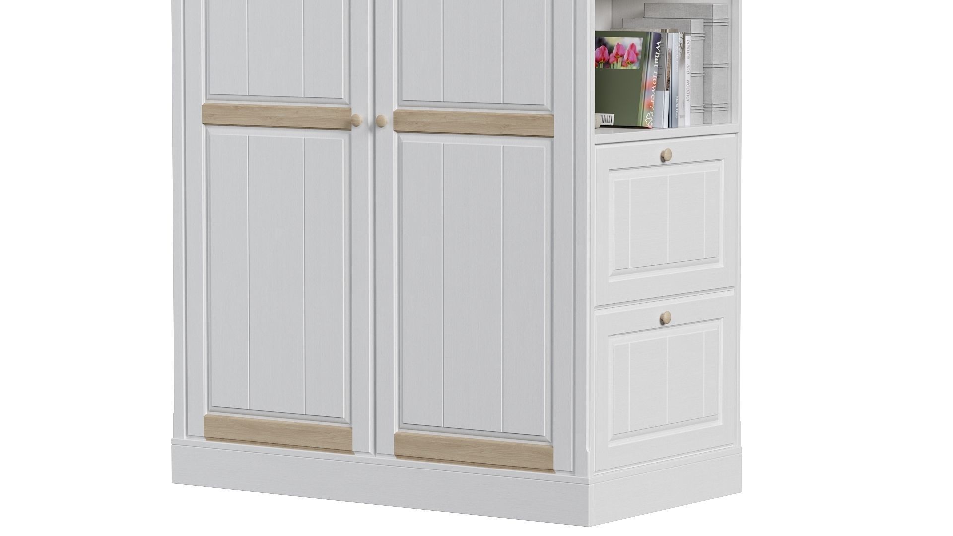 Bedroom set bookcase with two doors 3D Model Collection_34
