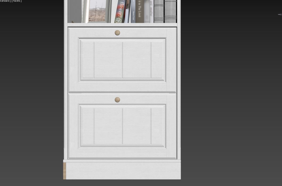 Bedroom set bookcase with two doors 3D Model Collection_54