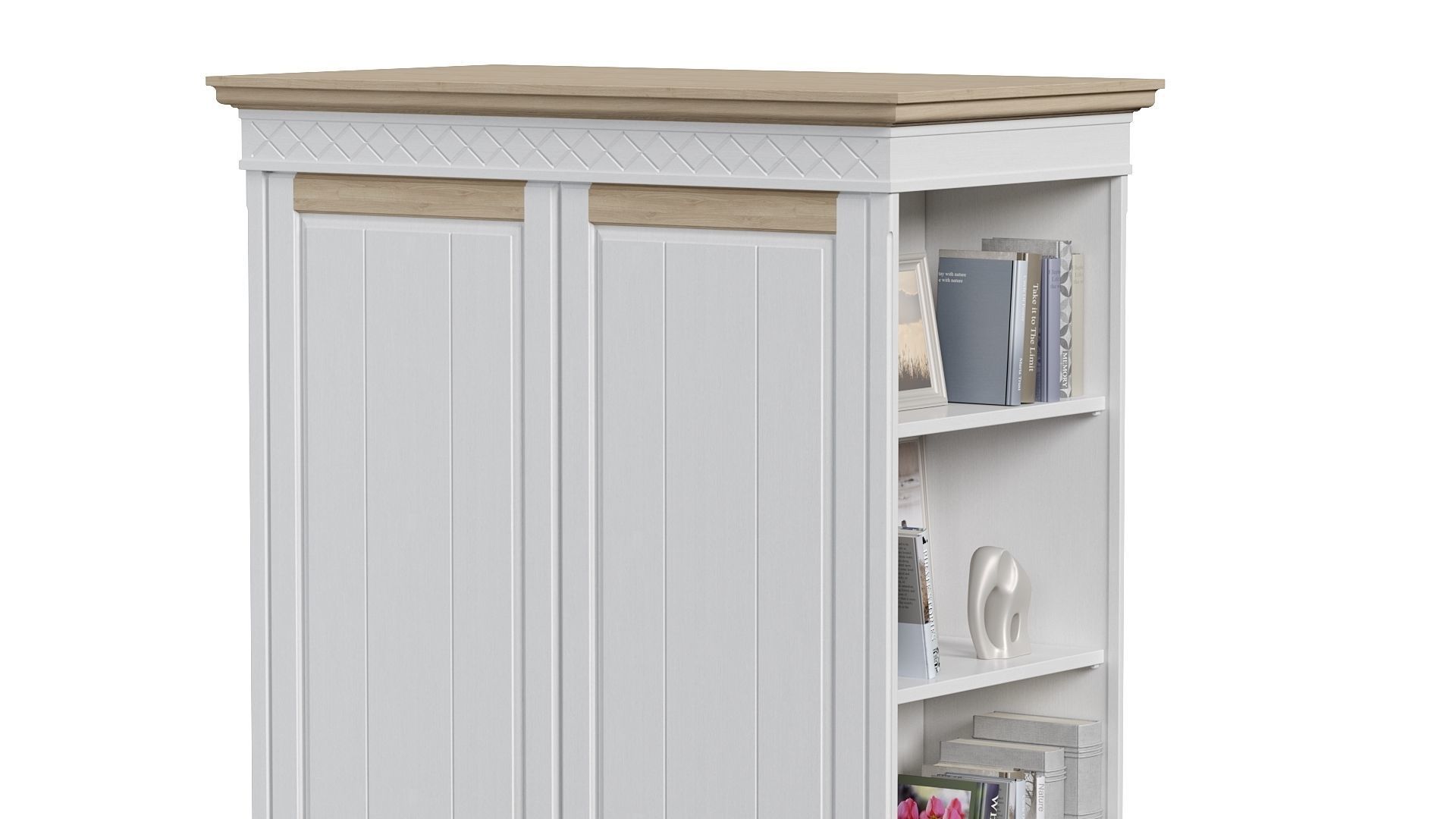 Bedroom set bookcase with two doors 3D Model Collection_18