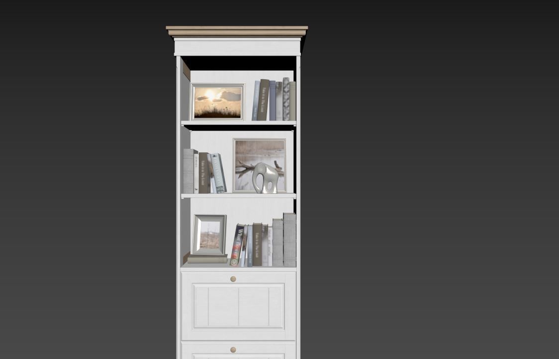 Bedroom set bookcase with two doors 3D Model Collection_67