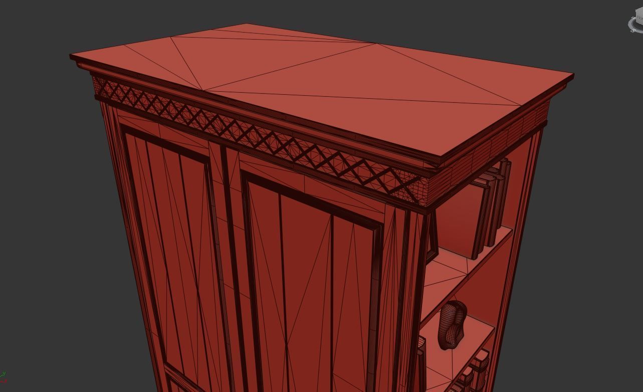 Bedroom set bookcase with two doors 3D Model Collection_65