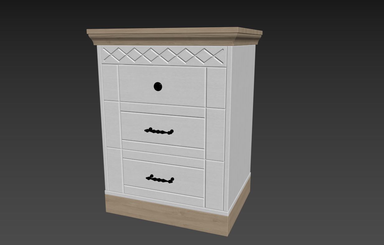 Bedroom set bookcase with two doors 3D Model Collection_59