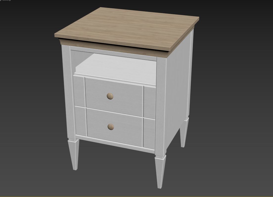 Bedroom set bookcase with two doors 3D Model Collection_48