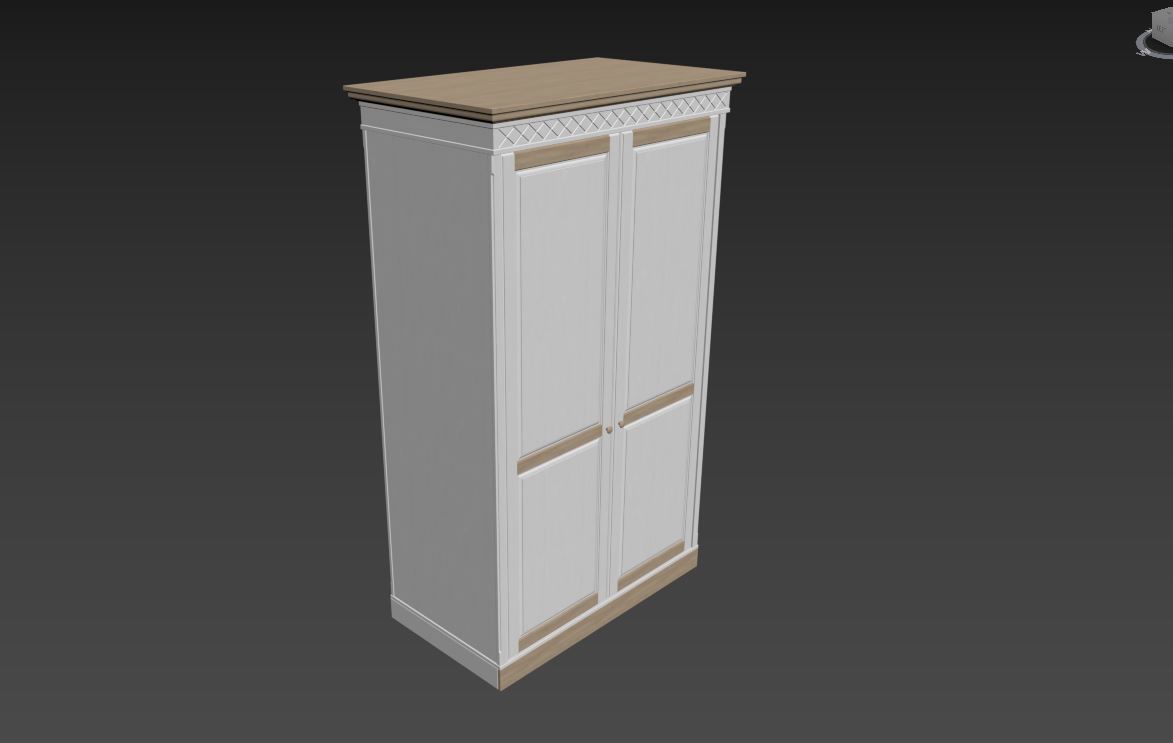 Bedroom set bookcase with two doors 3D Model Collection_57