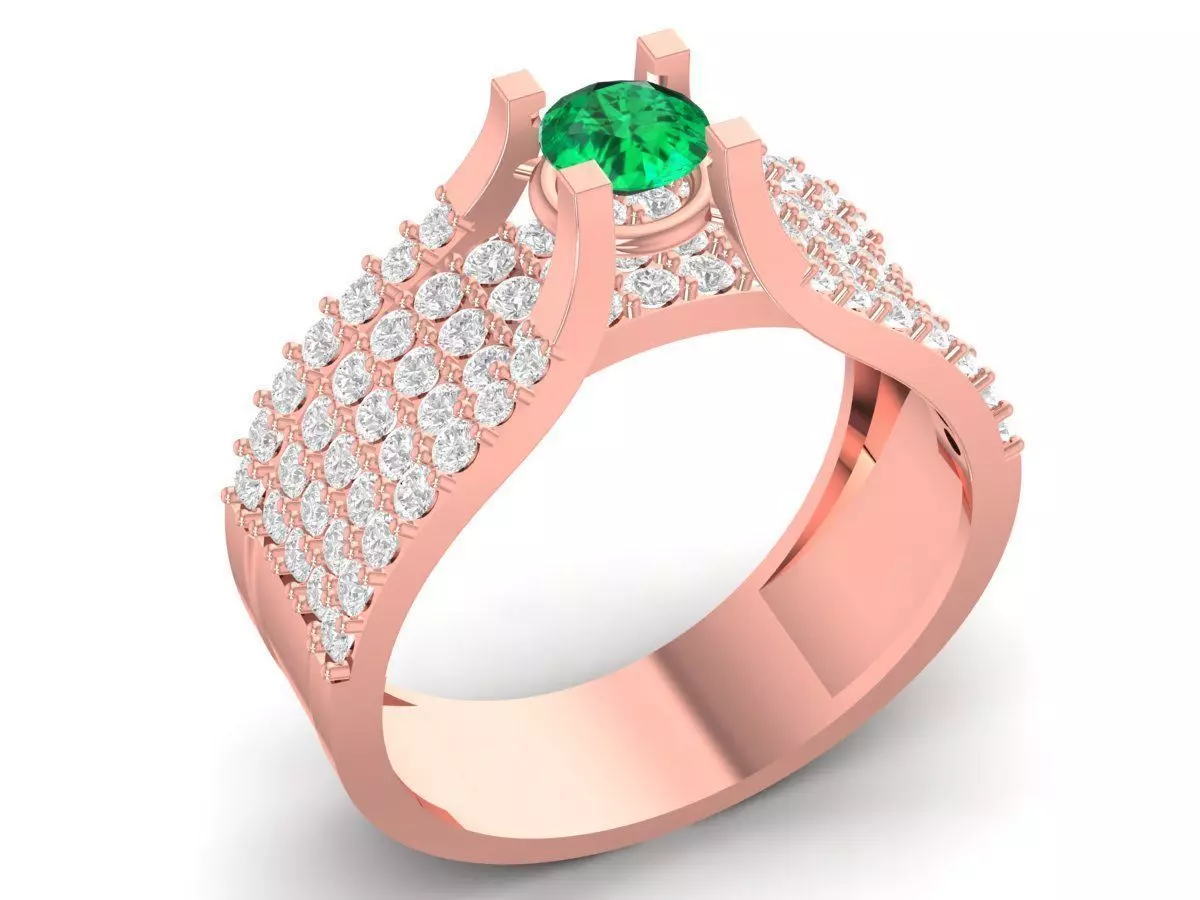 Luxury Pave Wide Band Diamond Ring for Women 3520 3D print model