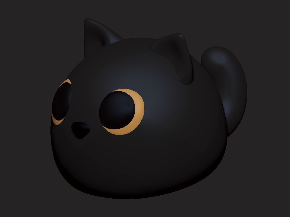 Cat for render and 3d print Low-poly 3D model_3