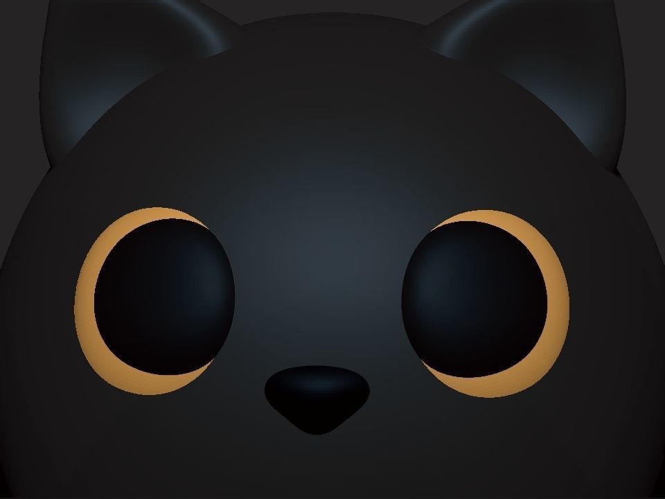 Cat for render and 3d print Low-poly 3D model_2