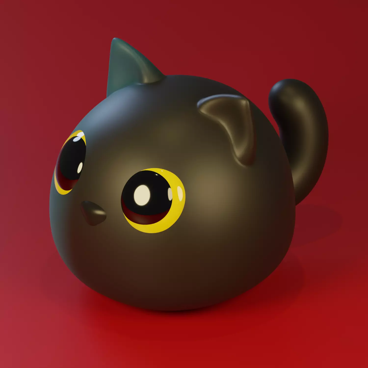 Cat for render and 3d print Low-poly 3D model_0