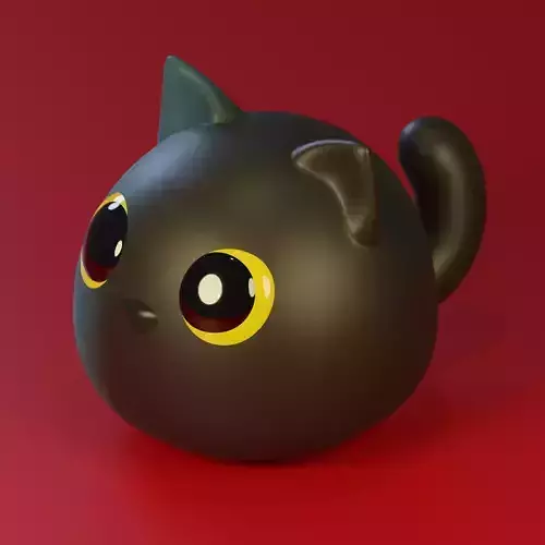 Cat for render and 3d print