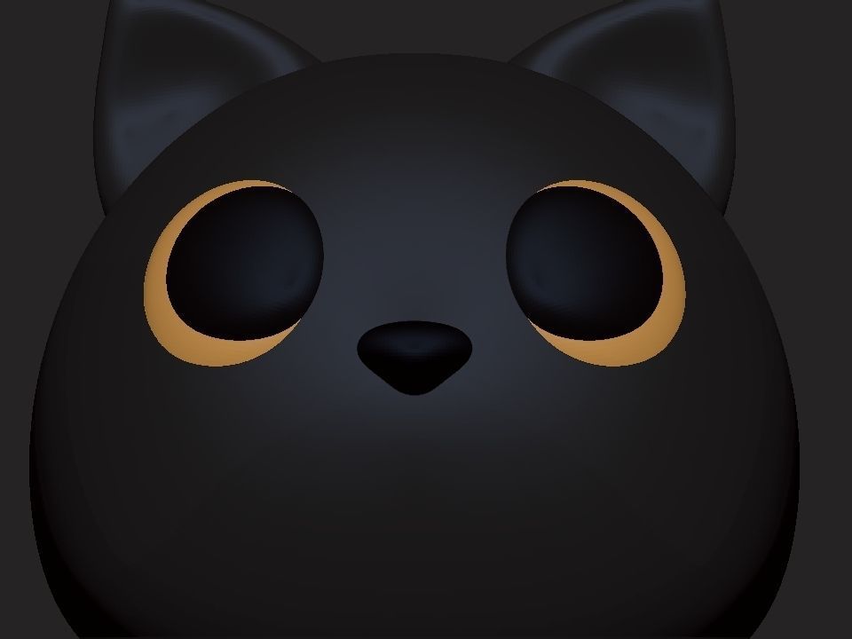 Cat for render and 3d print Low-poly 3D model_4