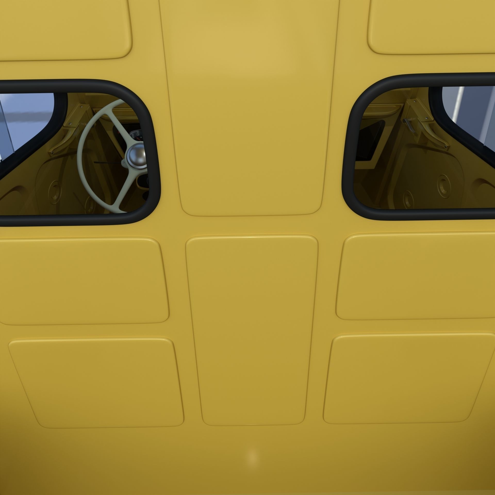Generic 40s Van Pick Up with interior v3 3D model_10