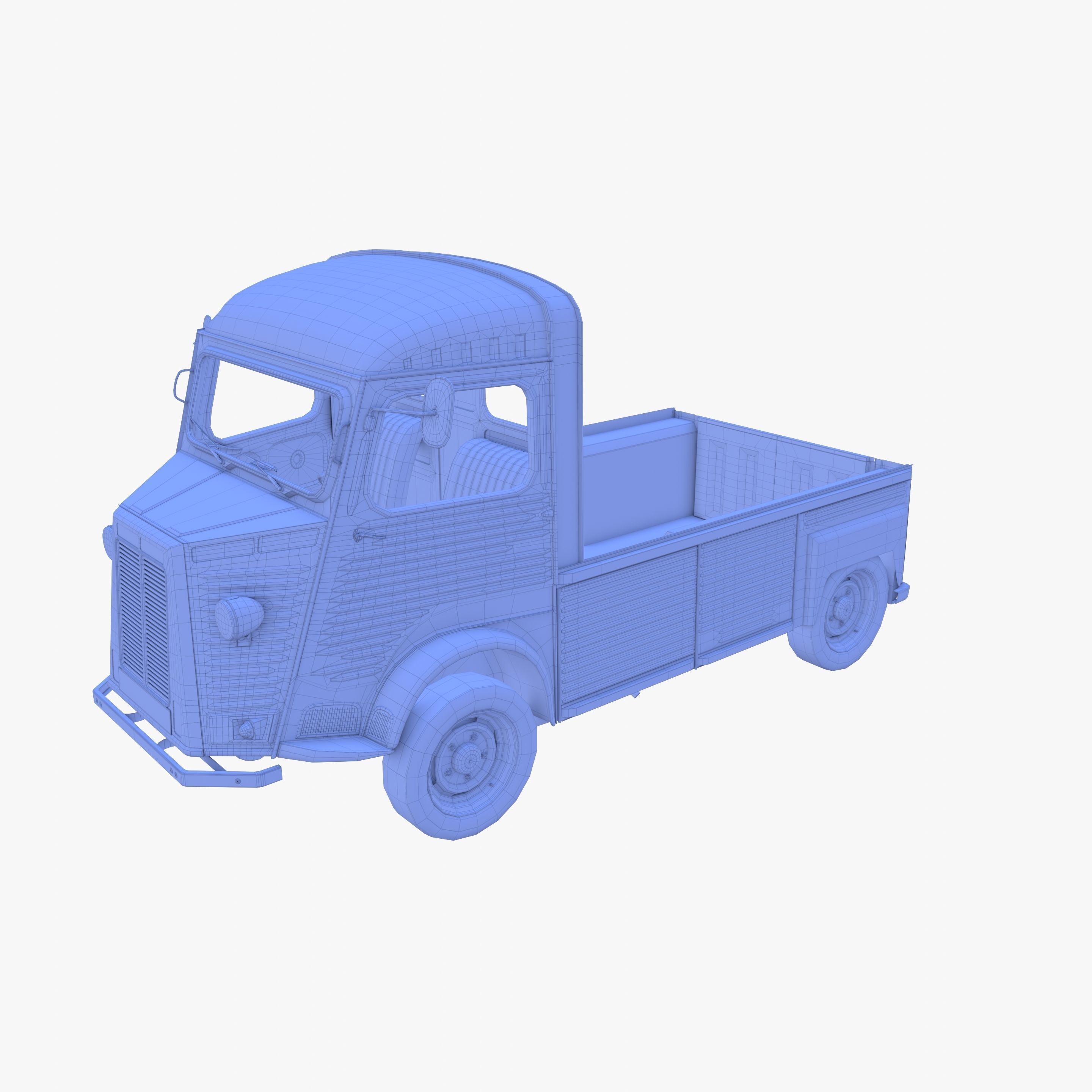 Generic 40s Van Pick Up with interior v3 3D model_28