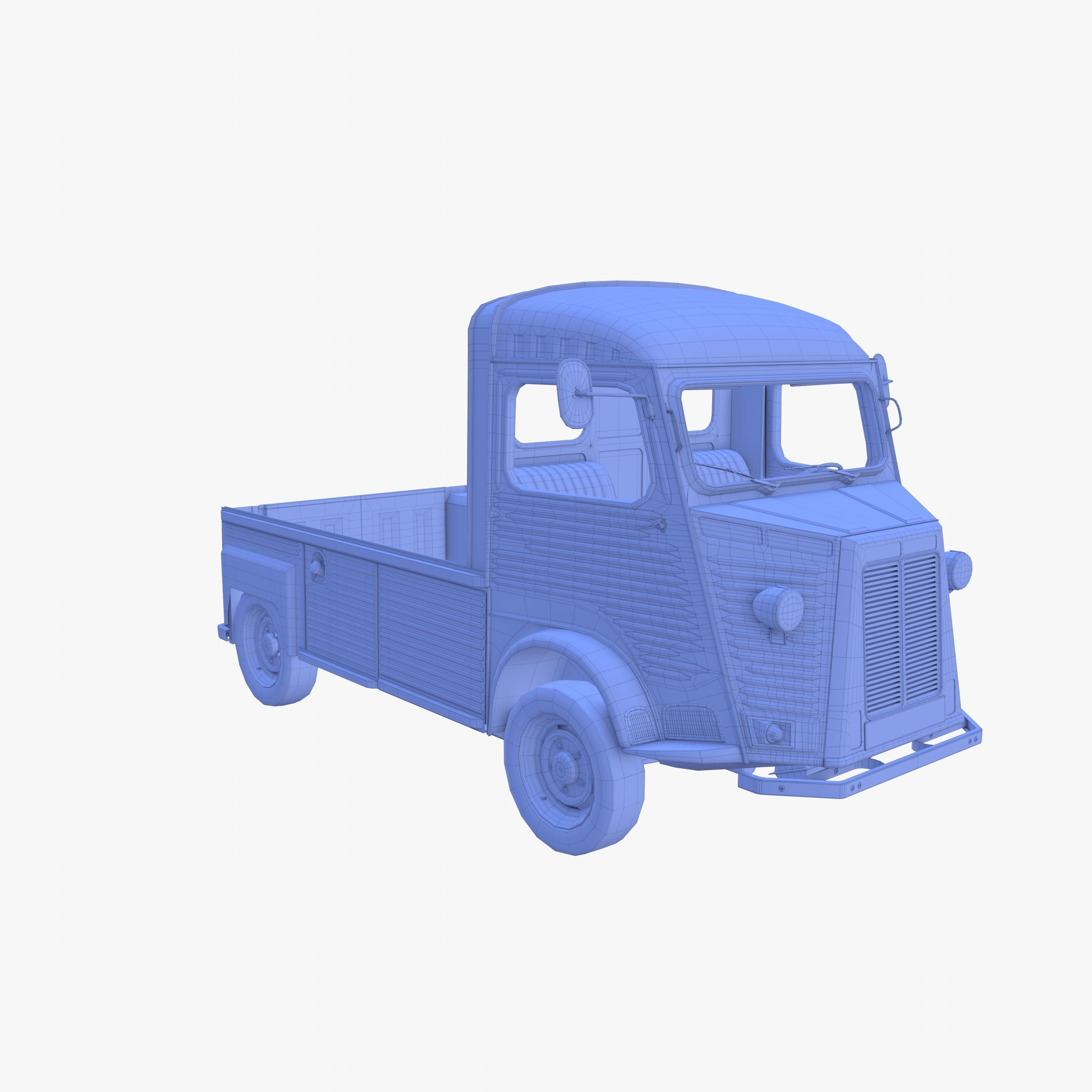 Generic 40s Van Pick Up with interior v3 3D model_27