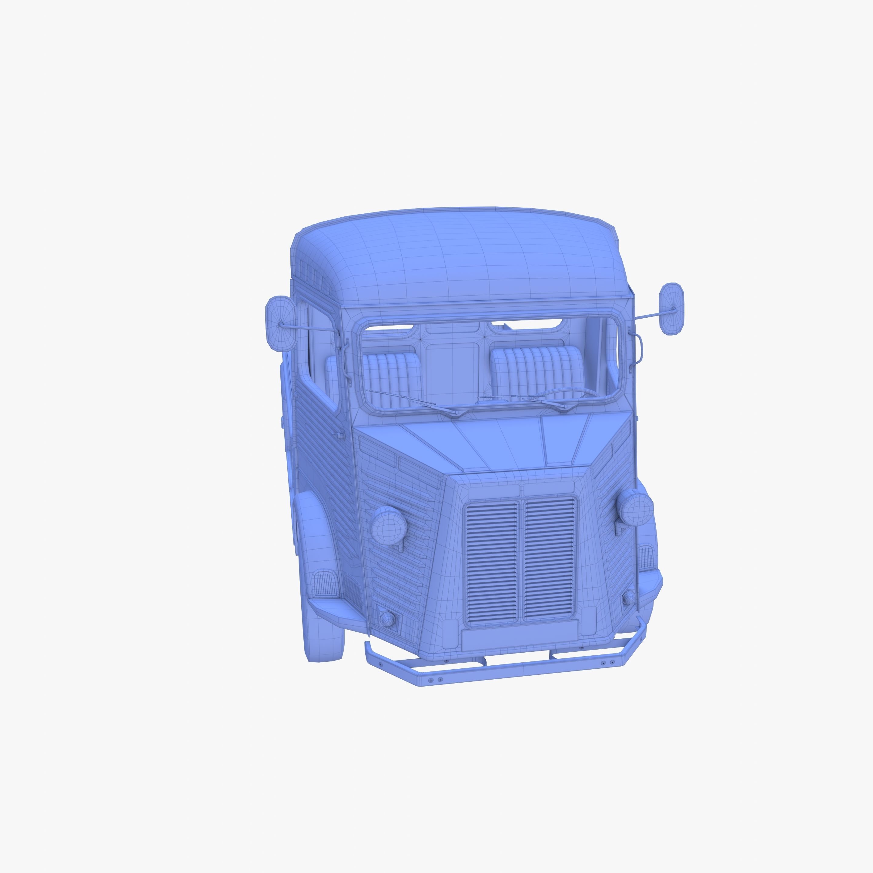 Generic 40s Van Pick Up with interior v3 3D model_30