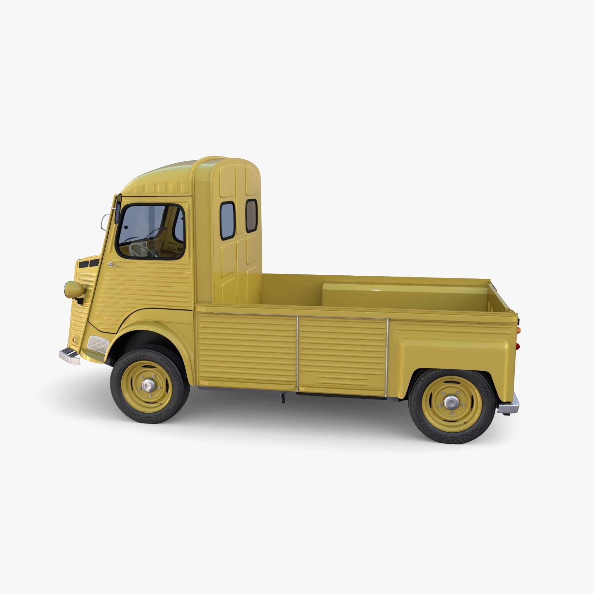 Generic 40s Van Pick Up with interior v3 3D model_3