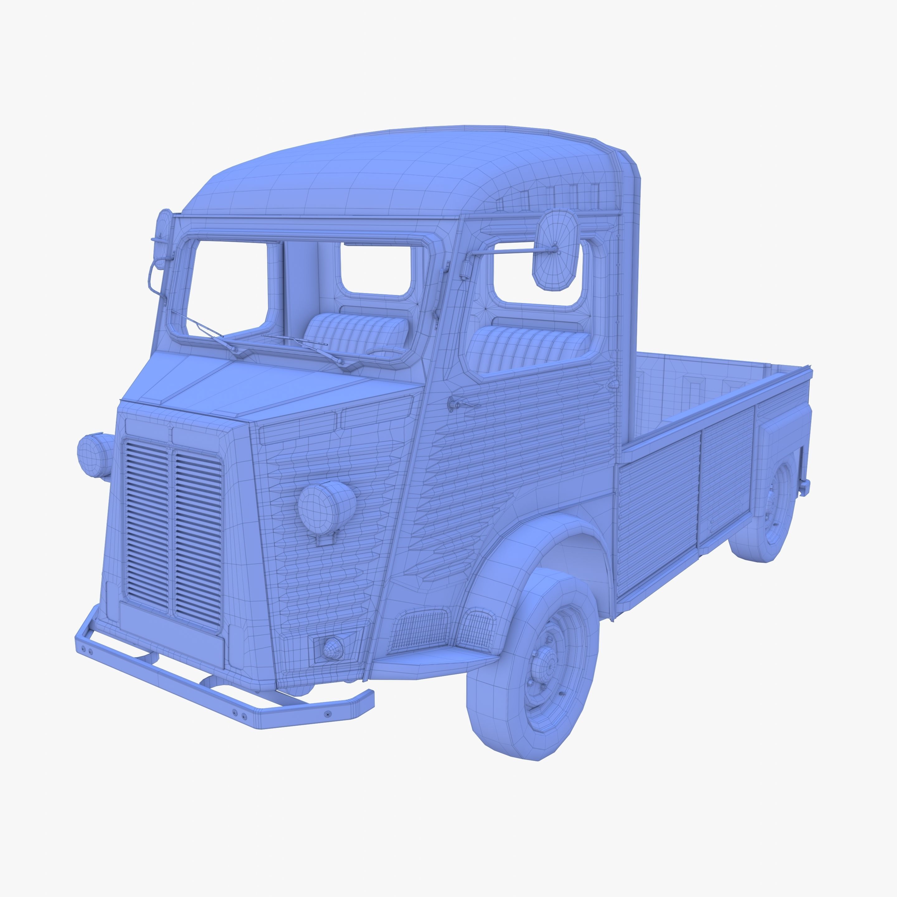 Generic 40s Van Pick Up with interior v3 3D model_33